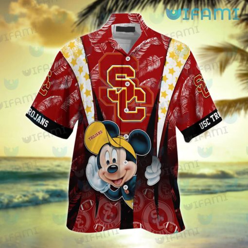 USC Hawaiian Shirt Mickey Feather Logo USC Trojans Gift