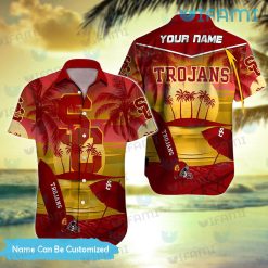 USC Hawaiian Shirt Surfboard Sunset Beach Personalized USC Trojans Gift