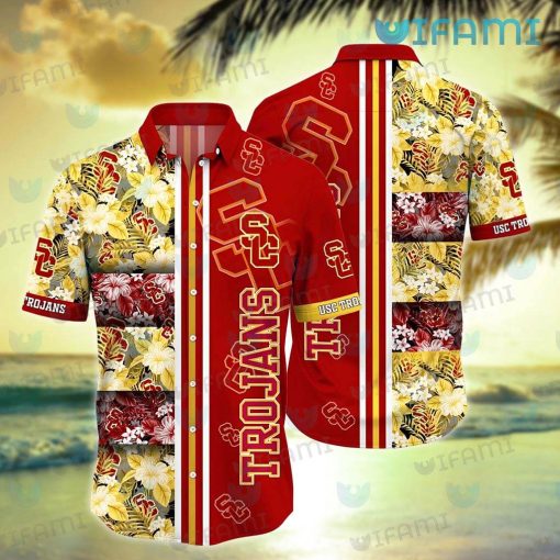 USC Hawaiian Shirt Tropical Summer Logo USC Trojans Gift