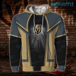 Vegas Golden Knights Hoodie 3D Armor Design VGK Present Front 1