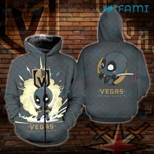 Vegas Golden Knights Hoodie 3D Baby Deadpool VGK Gift