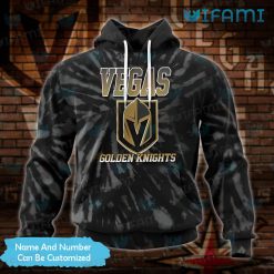 Vegas Golden Knights Hoodie 3D Black Tie Dye Personalized VGK Gift