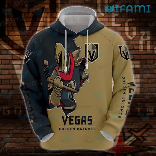 Vegas Golden Knights Hoodie 3D Broken Mascot Golden Knights Gift