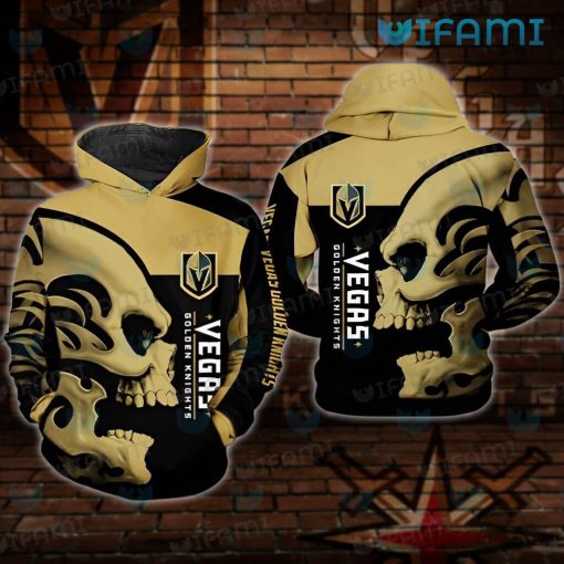 Vegas Golden Knights Hoodie 3D Carved Skull VGK Gift