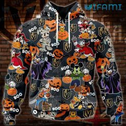 Vegas Golden Knights Hoodie 3D Halloween Mickey Friends VGK Zipper