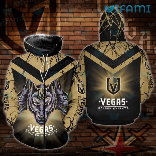 Vegas Golden Knights Hoodie 3D Halloween Wolf VGK Gift