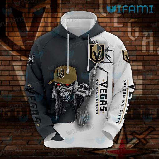 Vegas Golden Knights Hoodie 3D Iron Maiden Wearing Hat VGK Gift