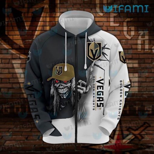 Vegas Golden Knights Hoodie 3D Iron Maiden Wearing Hat VGK Gift