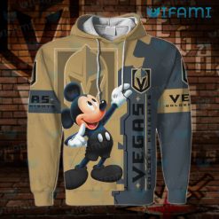 Vegas Golden Knights Hoodie 3D Mickey Mouse VGK Present Front