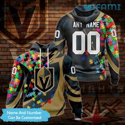 Vegas Golden Knights Hoodie 3D Puzzle Piece For Autism Personalized VGK Gift