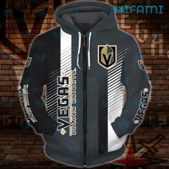 Vegas Golden Knights Hoodie 3D Stripe Pattern VGK Zipper