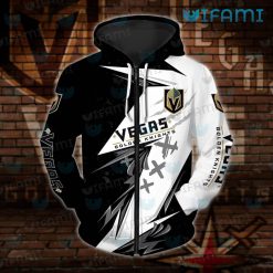 Vegas Golden Knights Hoodie 3D Thunder Design Golden Knights Zipper