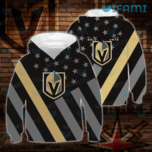 Vegas Golden Knights Hoodie 3D USA Flag Golden Knights Gift