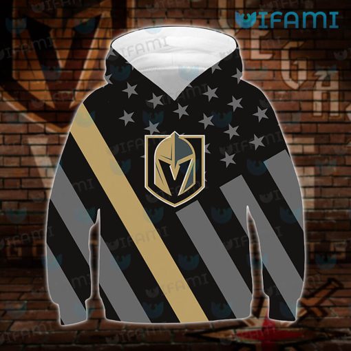 Vegas Golden Knights Hoodie 3D USA Flag Golden Knights Gift