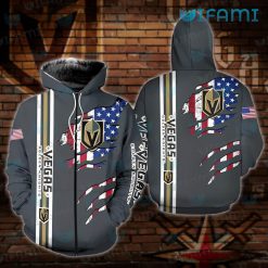 Vegas Golden Knights Hoodie 3D USA Flag Ripped Logo Golden Knights Gift