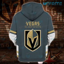 Vegas Golden Knights Zip Up Hoodie 3D Grey Logo VGK Gift
