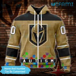 Vegas Knights Hoodie 3D Fights Against Autism Puzzle Pieces Custom VGK Zipper