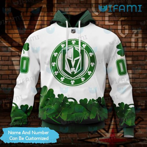 Vegas Knights Hoodie 3D Shamrock Pattern Custom Vegas Golden Knights Gift