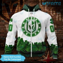 Vegas Knights Hoodie 3D Shamrock Pattern Custom Vegas Golden Knights Zipper