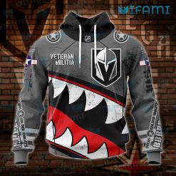 Vegas Knights Hoodie 3D Veteran Militia Shark Vegas Golden Knights Gift