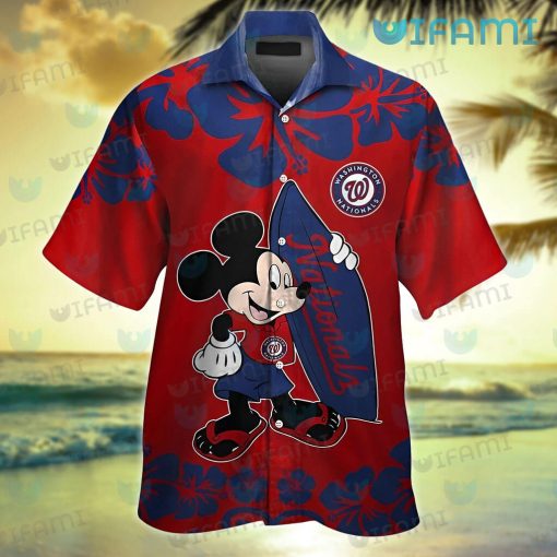 Washington Nationals Hawaiian Shirt Mickey Surfboard Nationals Gift