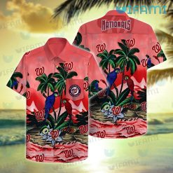 Washington Nationals Hawaiian Shirt Parrot Tropical Beach Nationals Gift