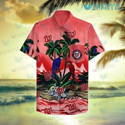 Washington Nationals Hawaiian Shirt Parrot Tropical Beach Nationals Present