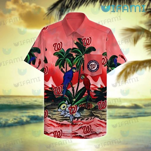 Washington Nationals Hawaiian Shirt Parrot Tropical Beach Nationals Gift