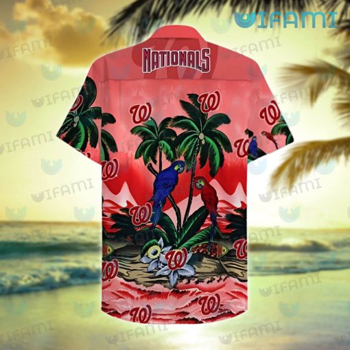 Washington Nationals Hawaiian Shirt Parrot Tropical Beach Nationals Gift