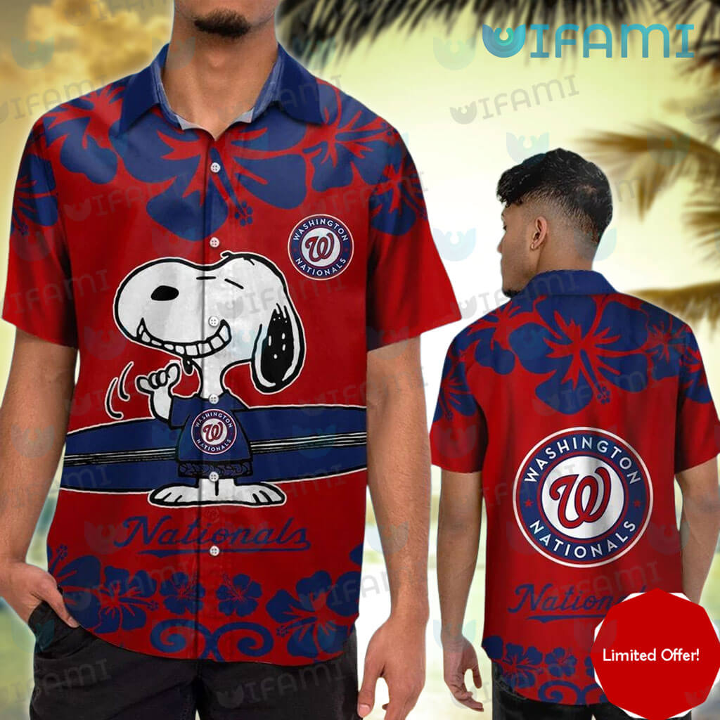 Nationals Hawaiian Shirt Snoopy Surfing Beach Washington Nationals