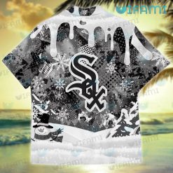 White Sox Hawaiian Shirt Snoopy Dabbing Snowflake Chicago White Sox Present Back