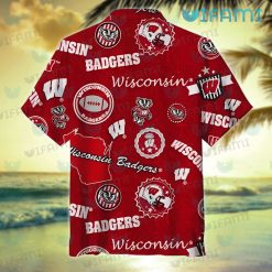 Wisconsin Badgers Hawaiian Shirt Graphic Design Badgers Gift
