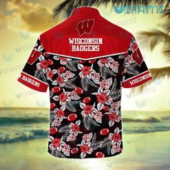 Wisconsin Badgers Hawaiian Shirt Love Peace Badgers Present Back
