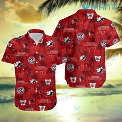 Wisconsin Badgers Hawaiian Shirt Palm Tree Custom Badgers Gift
