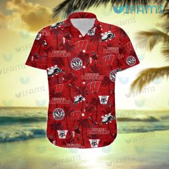 Wisconsin Badgers Hawaiian Shirt Palm Tree Custom Badgers Present