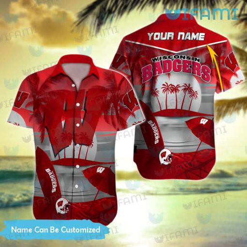 Wisconsin Badgers Hawaiian Shirt Summer Beach Custom Badgers Gift