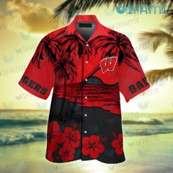 Wisconsin Badgers Hawaiian Shirt Tropical Beach Badgers Gift