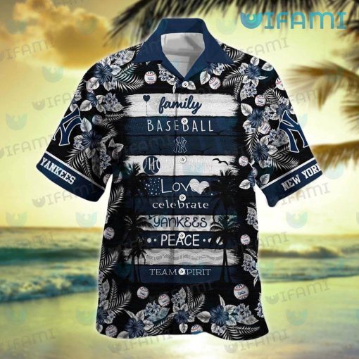Yankees Hawaiian Shirt Baseball Love Peace New York Yankees Gift
