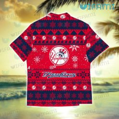 Yankees Hawaiian Shirt Christmas Baby Yoda Lights New York Yankees Present Back