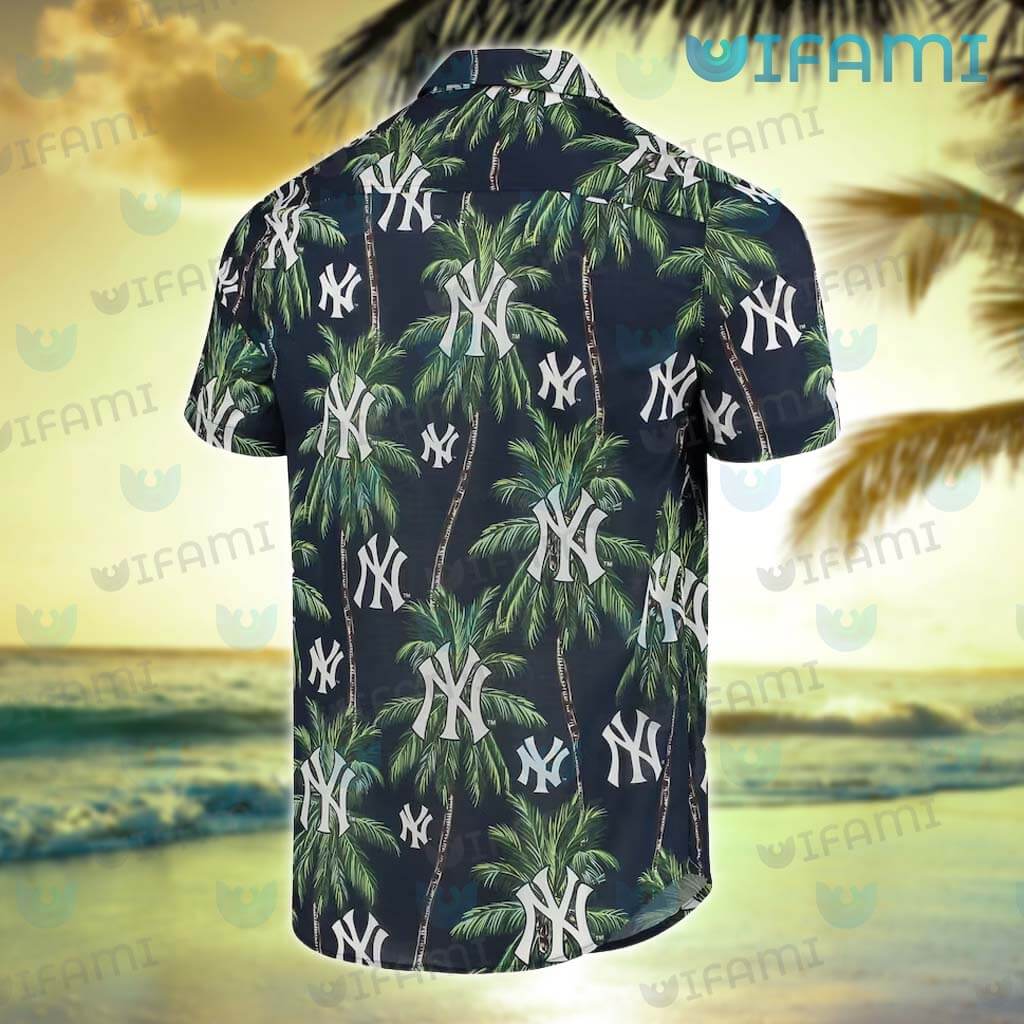 NY Yankees Hawaiian Shirt Coconut Tree Logo New York Yankees Gift