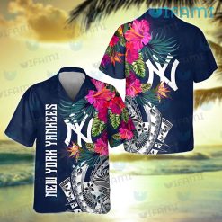 Yankees Hawaiian Shirt Flower Tropical Leaves New York Yankees Gift