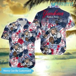 Yankees Hawaiian Shirt Mascot Palm Leaves Custom New York Yankees Gift