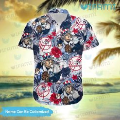 Yankees Hawaiian Shirt Mascot Palm Leaves Custom New York Yankees Present