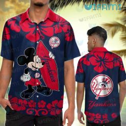 Yankees Hawaiian Shirt Mickey Surfboard New York Yankees Gift