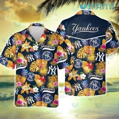 Yankees Hawaiian Shirt Pineapple Tropical Flower New York Yankees Gift