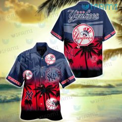 Yankees Hawaiian Shirt Sunset Coconut Tree New York Yankees Gift