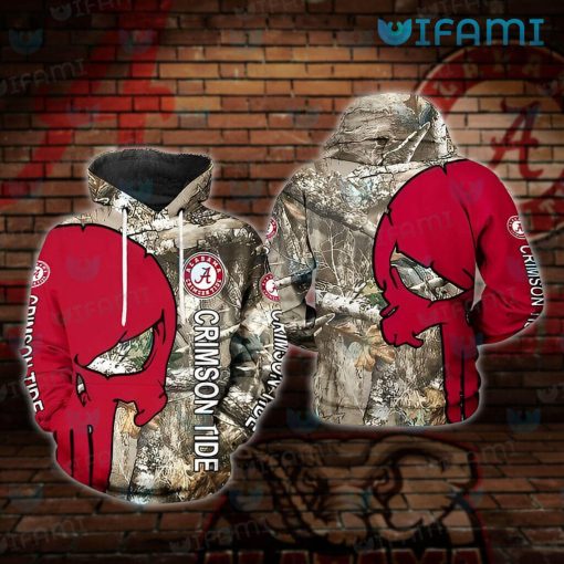 Alabama Hoodie 3D Punisher Skull Camo Alabama Crimson Tide Gift