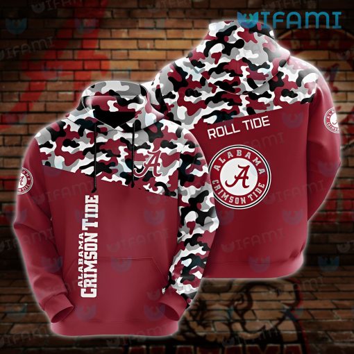 Alabama Hoodie 3D Red Camo Pattern Alabama Crimson Tide Gift