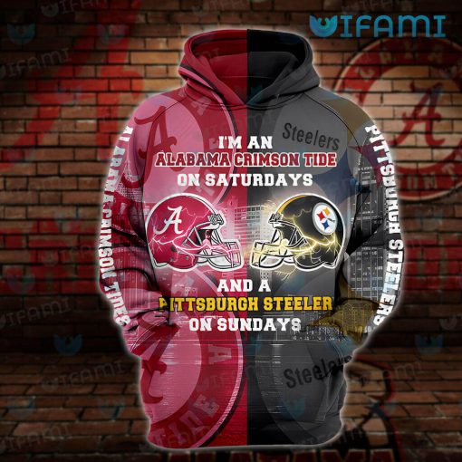 Alabama Hoodie 3D Sundays Pittsburgh Steelers Saturdays Alabama Football Gift