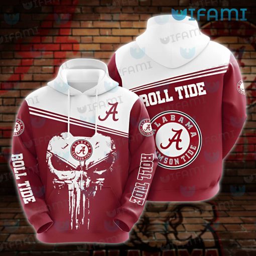 Alabama Hoodie Mens Punisher Skull Roll Tide Gift